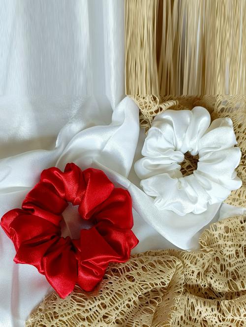 pack of 2 satin scrunchies - 20878605 - Very Small Image - 1
