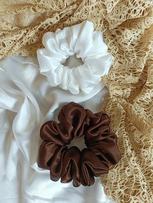 pack of 2 satin scrunchies - 20878606 - Very Small Image - 1