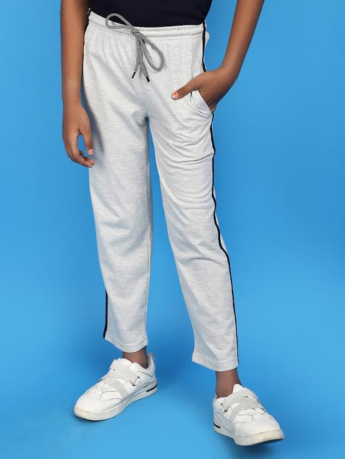 grey side taped cotton casual track pant - 20879142 - Very Small Image - 1