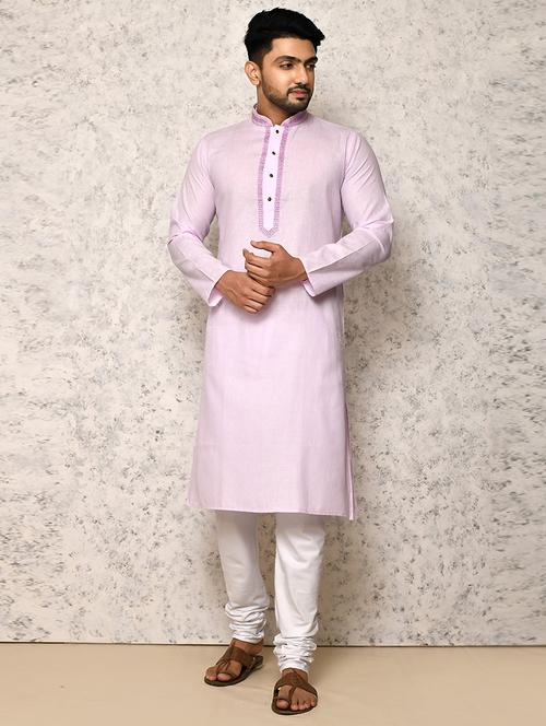 purple cotton kurta pyjama ethnic wear set - 20881562 - Very Small Image - 1