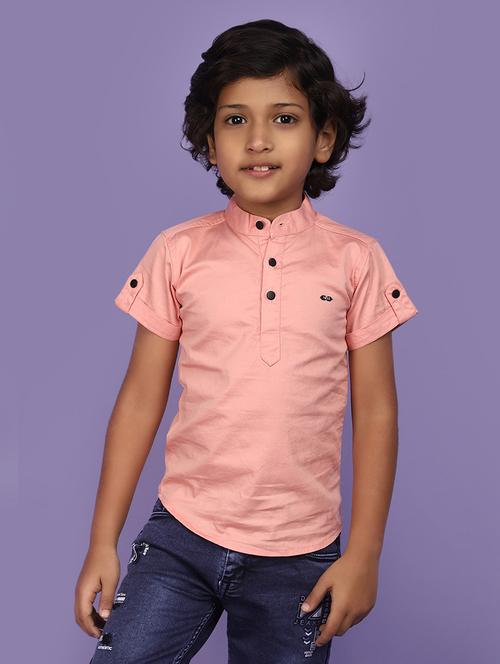 coral cotton solid shirt - 20884410 - Very Small Image - 1