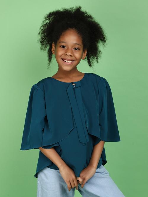 girls teal solid top - 20884447 - Very Small Image - 1