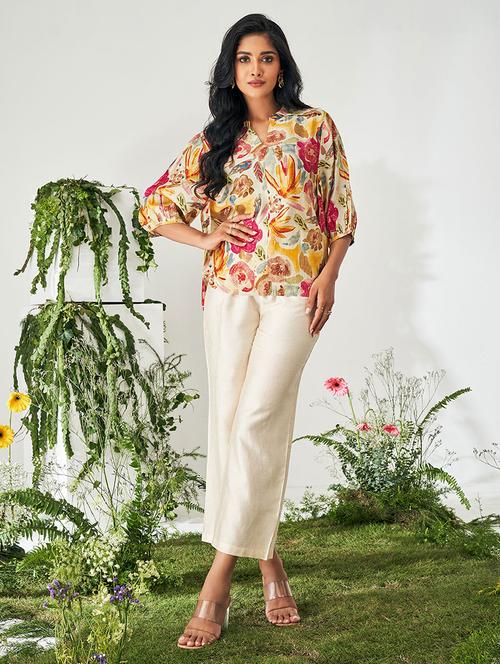 women printed top and trouser co-ords set - 20884741 - Very Small Image - 1
