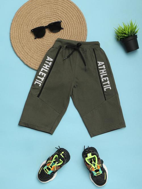 kids green typographic printed shorts - 20884927 - Very Small Image - 1