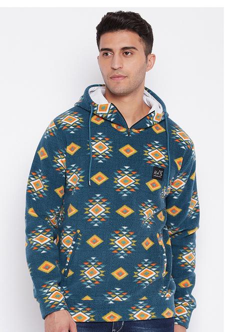 teal cotton blend all over print sweatshirt - 20885339 - Very Small Image - 1