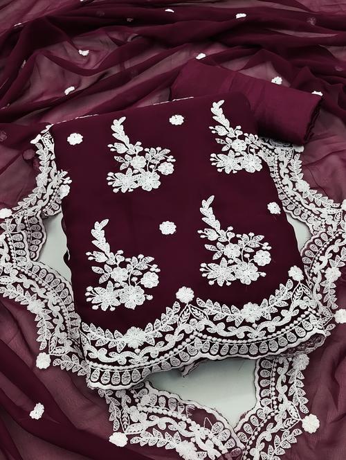 embroidered unstitched suit set - 20886082 - Very Small Image - 1