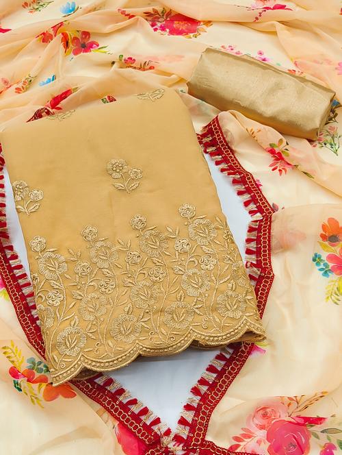 embroidered unstitched suit set - 20886088 - Very Small Image - 1