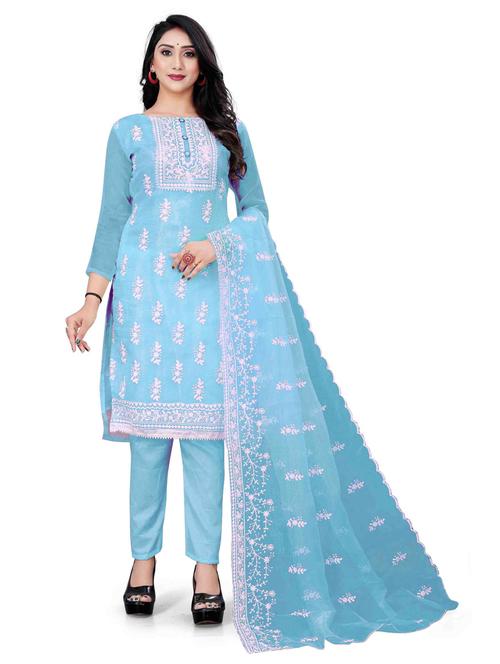 embroidered unstitched suit set - 20886104 - Very Small Image - 1