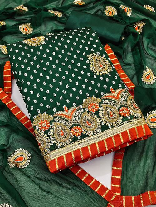 embroidered unstitched suit set - 20886123 - Very Small Image - 1
