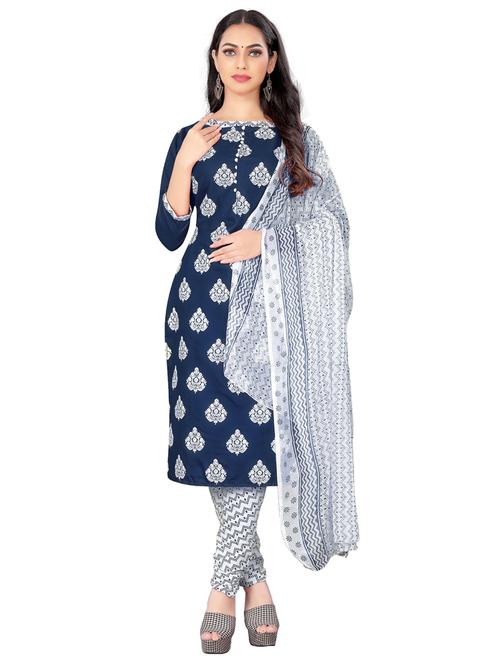 women blue embroidered unstitched suit - 20886197 - Very Small Image - 1