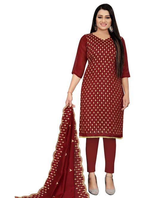 embroidered unstitched suit set - 20886205 - Very Small Image - 1