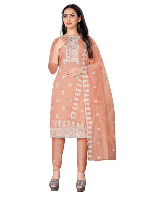 embroidered unstitched suit - 20886322 - Very Small Image - 1