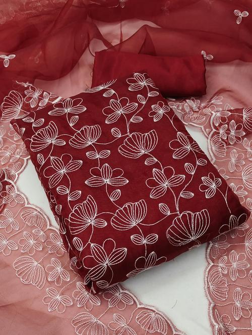 embroidered unstitched suit set - 20886328 - Very Small Image - 1