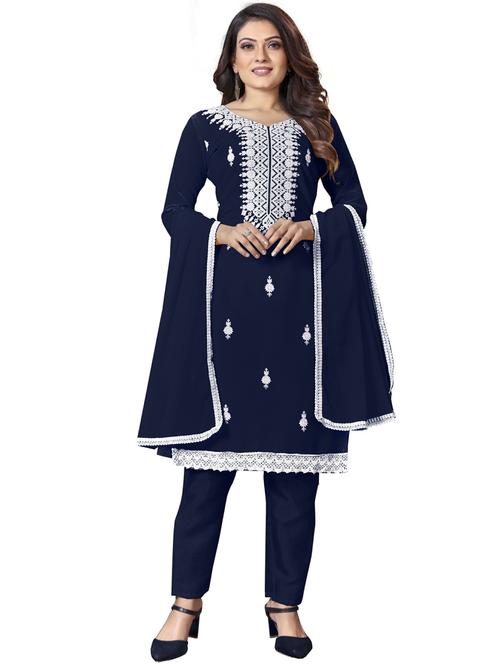 embroidered unstitched suit set - 20886336 - Very Small Image - 1