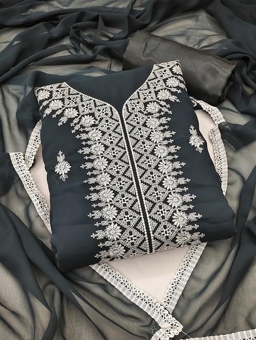 embroidered unstitched suit set - 20886342 - Very Small Image - 1