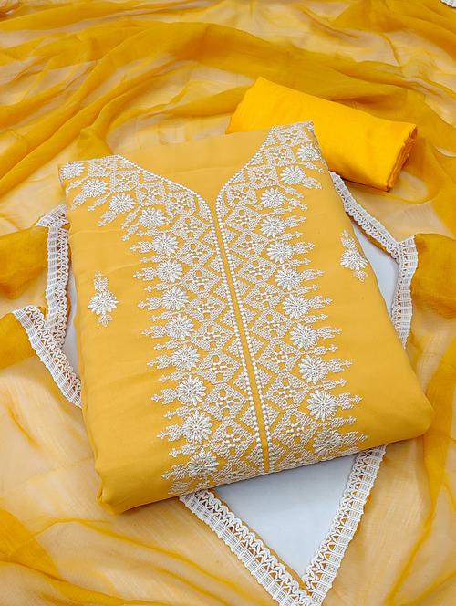 embroidered unstitched suit set - 20886343 - Very Small Image - 1