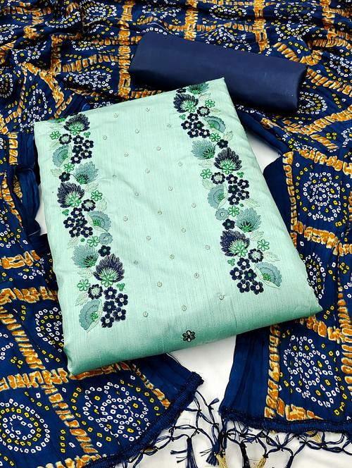 embroidered unstitched suit - 20886354 - Very Small Image - 1