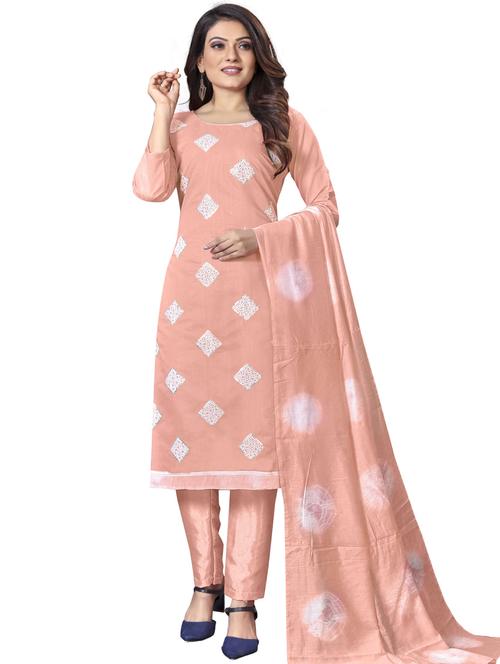 embroidered unstitched suit set - 20886357 - Very Small Image - 1