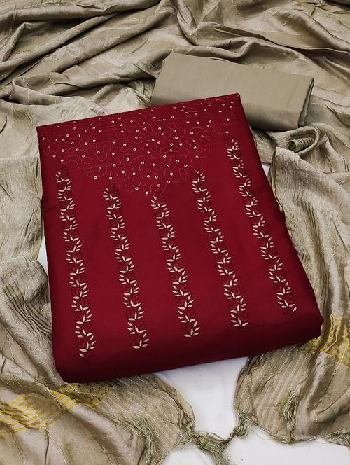 embroidered unstitched suit set - 20886361 - Very Small Image - 1