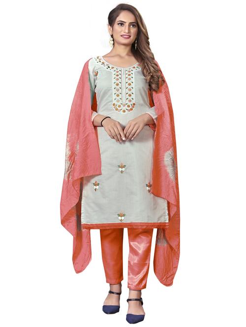 embroidered unstitched suit set - 20886380 - Very Small Image - 1