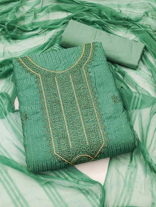 embroidered unstitched suit set - 20886403 - Very Small Image - 1