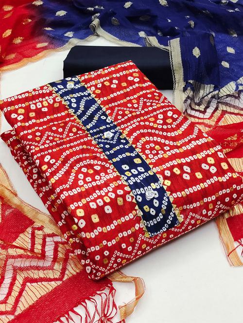 bandhani printed unstitched suits - 20886501 - Very Small Image - 1