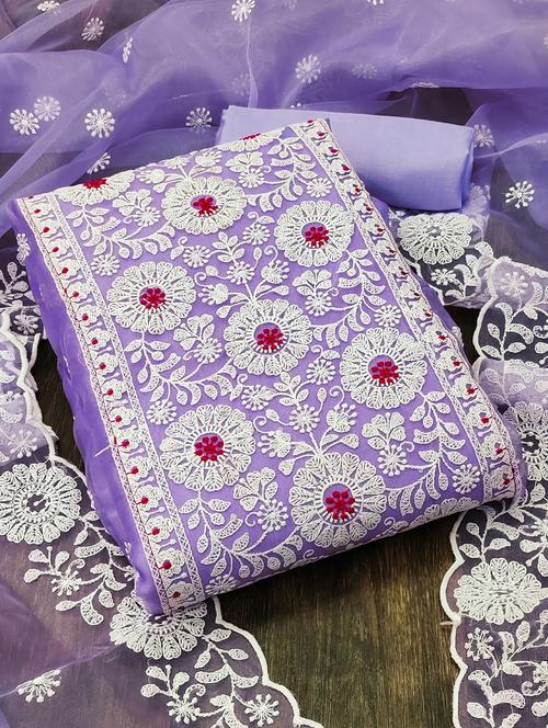 embroidered unstitched suit set - 20886522 - Very Small Image - 1