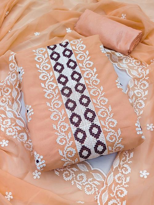 embroidered unstitched suit set - 20886526 - Very Small Image - 1