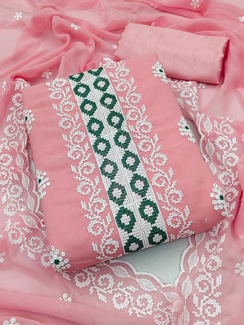 embroidered unstitched suit set - 20886527 - Very Small Image - 1