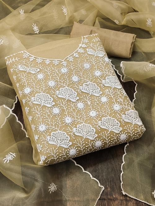 embroidered unstitched suit set - 20886545 - Very Small Image - 1