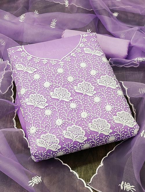 embroidered unstitched suit set - 20886547 - Very Small Image - 1