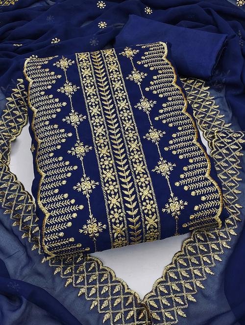 embroidered unstitched suit set - 20886550 - Very Small Image - 1