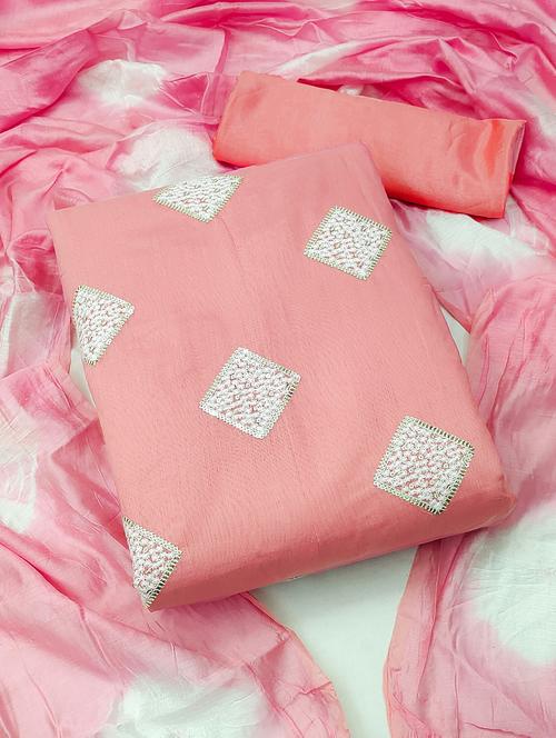 embroidered unstitched suit set - 20886579 - Very Small Image - 1