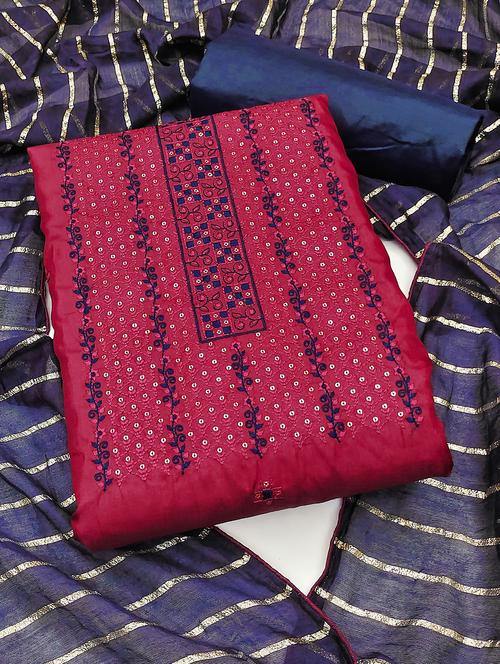 embroidered unstitched suit set - 20886652 - Very Small Image - 1