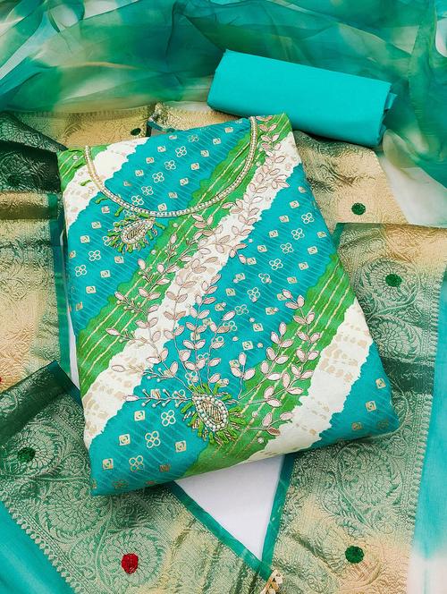 foil printed unstitched suits - 20887428 - Very Small Image - 1