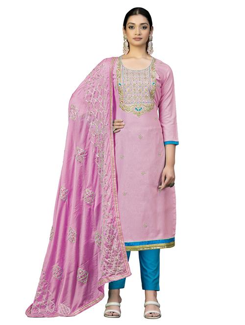 embroidered unstitched suit - 20887439 - Very Small Image - 1