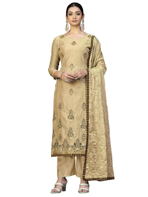 embroidered unstitched suit set - 20887452 - Very Small Image - 1