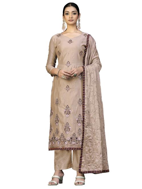 embroidered unstitched suit set - 20887453 - Very Small Image - 1