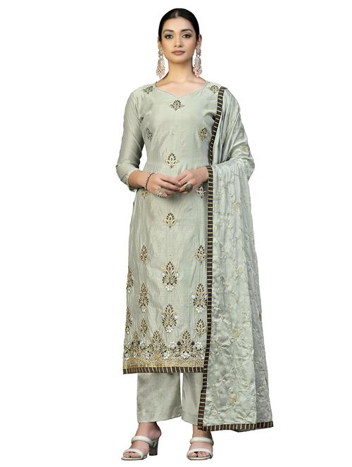 embroidered unstitched suit - 20887454 - Very Small Image - 1