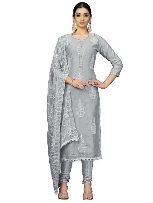 embroidered unstitched suit - 20887457 - Very Small Image - 1