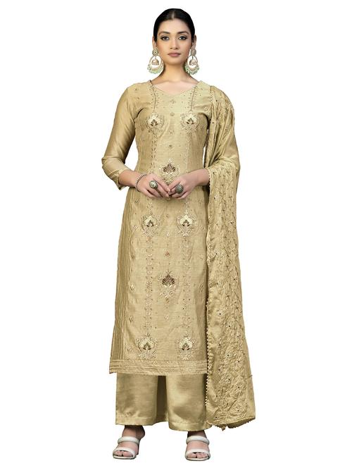 embroidered unstitched suit - 20887459 - Very Small Image - 1