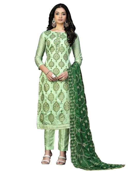 embroidered unstitched suit set - 20887472 - Very Small Image - 1