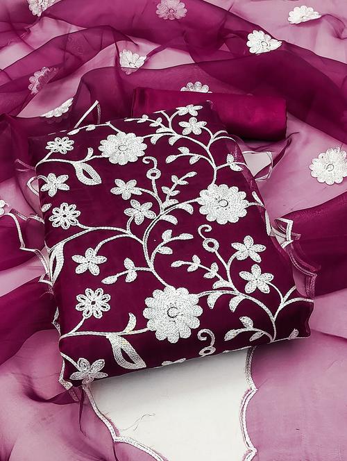 embroidered unstitched suit set - 20887565 - Very Small Image - 1