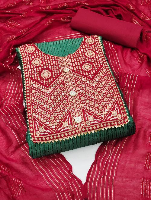 embroidered unstitched suit set - 20887574 - Very Small Image - 1