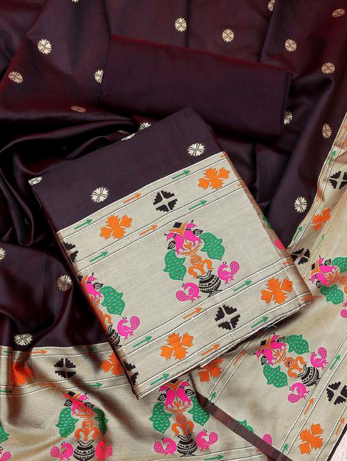 self design zari work unstitched suit set - 20887603 - Very Small Image - 1