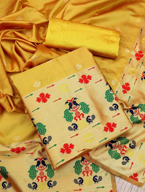 self design zari work unstitched suit set - 20887605 - Very Small Image - 1