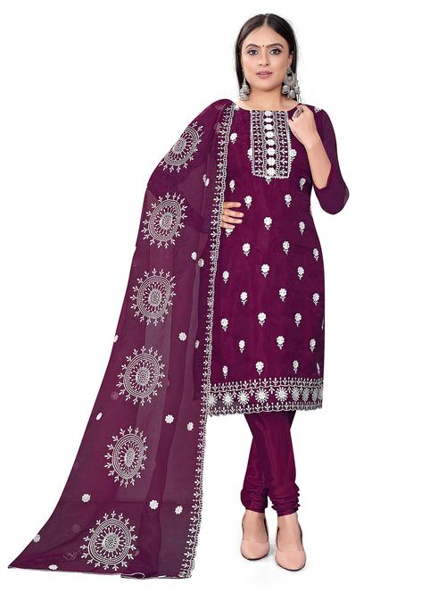 embroidered unstitched suit set - 20887813 - Very Small Image - 1