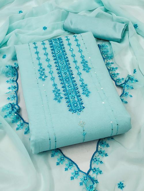 embroidered unstitched suit set - 20887877 - Very Small Image - 1