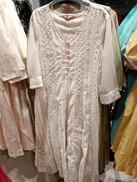 off white georgette kurta - 20890808 - Very Small Image - 1