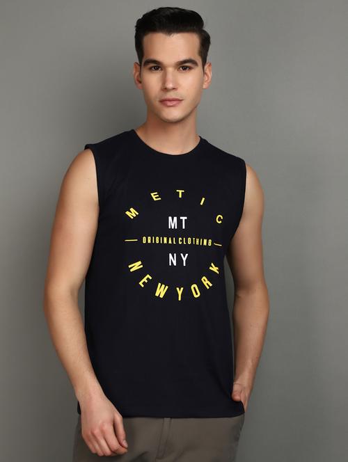 men printed round neck vest - 20892543 - Very Small Image - 1